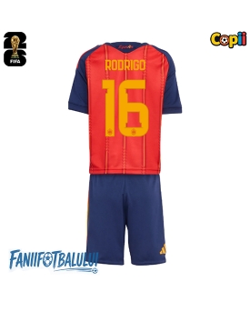 Spania Rodri Hernandez #16 Echipament de Fotbal Replică Mondial 2026 Copii Acasa (+ Șorturi)